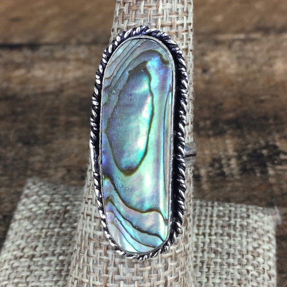 Abalone Statement Ring Size 7 - Picture 3 of 12
